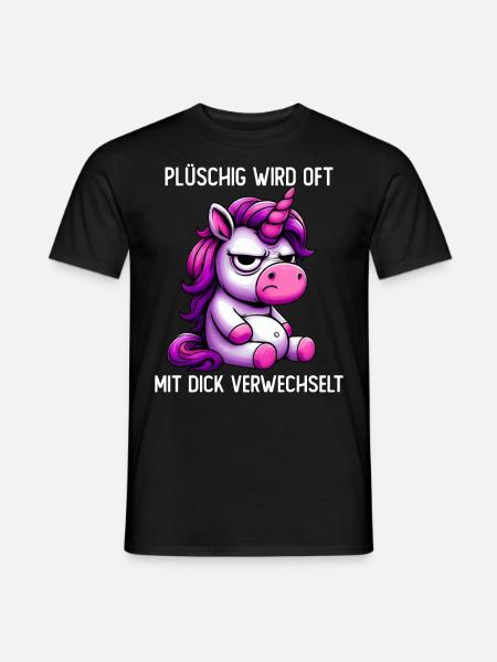 Plush is often confused with thick - Men's T-Shirt - black