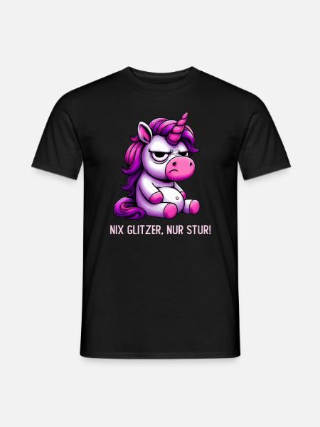 Nix Glitzer Nur Stur - Männer T-Shirt - Schwarz