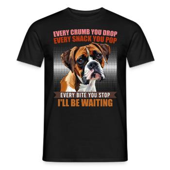 Boxer CHAQUE MIETTE QUE TU LÂCHES, JE T’ATTENDRAI - T-shirt homme - noir - Devant - AI Model Male 178 light (178cm)