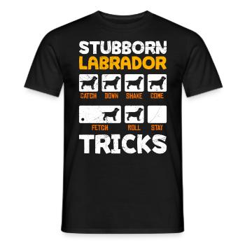 Labrador Owner STUBBORN LABRADOR TRICKS - Men's T-Shirt - black - Front - AI Model Male 178 light (178cm)