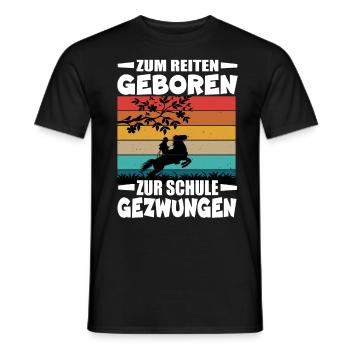 Né pour rouler, forcé d’aller à l’école - T-shirt homme - noir - Devant - AI Model Male 178 light (178cm)