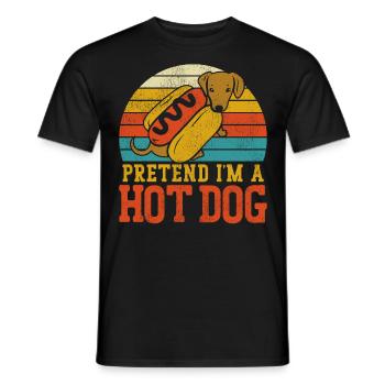 Hot Dog Adulte Faire semblant d’être un Hot - T-shirt homme - noir - Devant - AI Model Male 178 light (178cm)