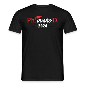 Phinished Ph.D Degree 2024 Doctor Doctorate - Men's T-Shirt - black - Front - AI Model Male 178 light (178cm)