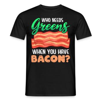 Drôle de mangeur de viande qui a besoin de légumes verts Avoir du bacon - T-shirt homme - noir - Devant - AI Model Male 178 light (178cm)