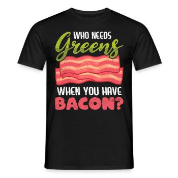 Drôle de mangeur de viande qui a besoin de légumes verts Avoir du bacon - T-shirt homme - noir - Devant - AI Model Male 178 light (178cm)