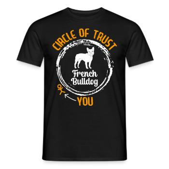Bouledogue français CERCLE DE CONFIANCE Sture - T-shirt homme - noir - Devant - AI Model Male 178 light (178cm)