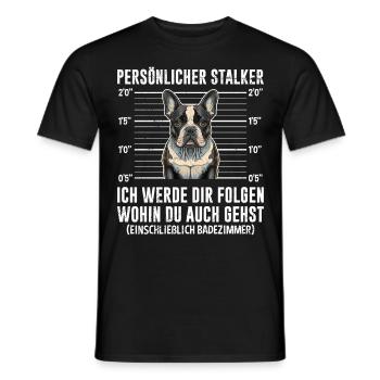 Le bouledogue français vous suivra en vous amusant - T-shirt homme - noir - Devant - AI Model Male 178 light (178cm)