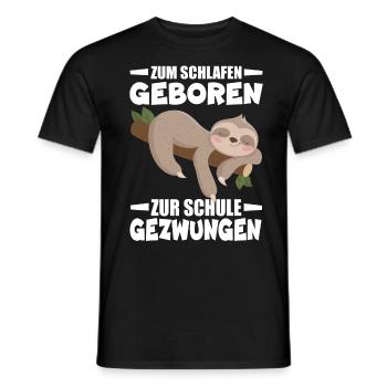 Nés pour dormir, forcés d’aller à l’école - T-shirt homme - noir - Devant - AI Model Male 178 light (178cm)