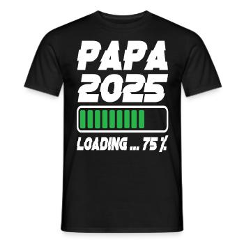 Papa 2025 Chargement - T-shirt homme - noir - Devant - AI Model Male 178 light (178cm)