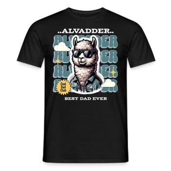 Alvadder Alpaka Papa Vater Vatertag - Männer T-Shirt - Schwarz - Vorne - AI Model Male 178 light (178cm)