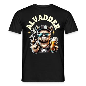 Alvadder Alpaka Papa Vater Vatertag - Männer T-Shirt - Schwarz - Vorne - AI Model Male 178 light (178cm)