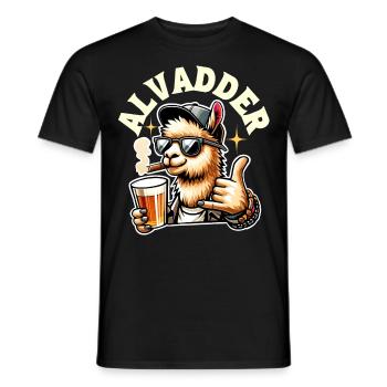 Alvadder Alpaka Papa Vater Vatertag - Männer T-Shirt - Schwarz - Vorne - AI Model Male 178 light (178cm)