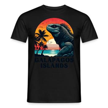 Marine Iguana Galápagos Islands - Men's T-Shirt - black - Front - AI Model Male 178 light (178cm)