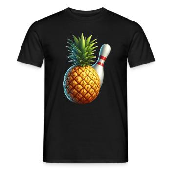 Bowling ball and pineapple - Men's T-Shirt - black - Front - AI Model Male 178 light (178cm)