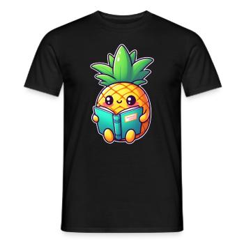Reading pineapple - Men's T-Shirt - black - Front - AI Model Male 178 light (178cm)