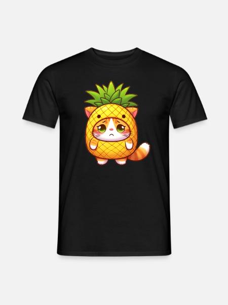 Chat mignon en costume d’ananas - T-shirt homme - noir