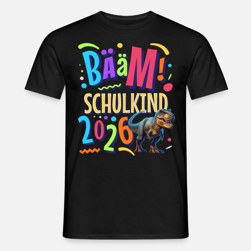 Bääm Schulkind 2026 T Rex - Männer T-Shirt - Schwarz