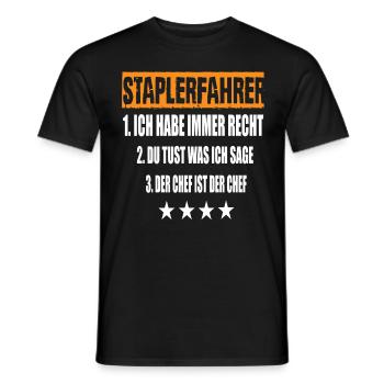 Forklift driver - Men's T-Shirt - black - Front - AI Model Male 178 light (178cm)