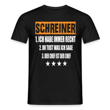 Schreiner - Männer T-Shirt - Schwarz - Vorne - AI Model Male 178 light (178cm)