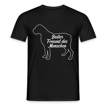 German Boxer BEST FRIEND OF MAN Boxer - Men's T-Shirt - black - Front - AI Model Male 178 light (178cm)