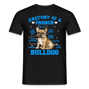 Frenchie Fanartikel Anatomy of a French Bulldog - Männer T-Shirt - Schwarz - Vorne - AI Model Male 178 light (178cm)