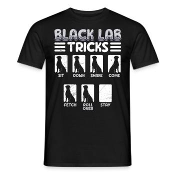 Labrador Funny BLACK LAB TRICKS Stubborn Labrador - Men's T-Shirt - black - Front - AI Model Male 178 light (178cm)