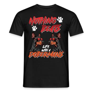 Dobermanns RIEN NE BAT LA VIE AVEC LES DOBERMANS - T-shirt homme - noir - Devant - AI Model Male 178 light (178cm)