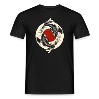 Japanese Koi Fish Yin Yang Design - Men's T-Shirt - black - Front - AI Model Male 178 light (178cm)