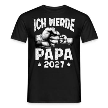 Ich werde Papa 2027 - Männer T-Shirt - Schwarz - Vorne - AI Model Male 178 light (178cm)