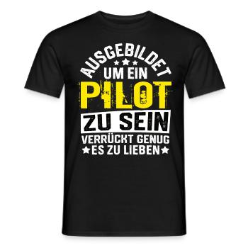 Pilot Airplane Pilots Flying Aviator Flying - Men's T-Shirt - black - Front - AI Model Male 178 light (178cm)
