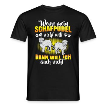 Sheep Poodle does not want Old German Herding Dog - Men's T-Shirt - black - Front - AI Model Male 178 light (178cm)