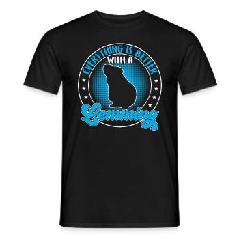 Lemming Vole Everything Better with Lemming - Men's T-Shirt - black - Front - AI Model Male 178 light (178cm)