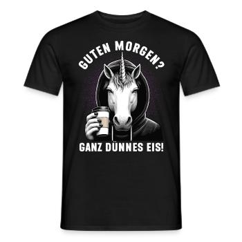 Good morning very thin ice - Men's T-Shirt - black - Front - AI Model Male 178 light (178cm)