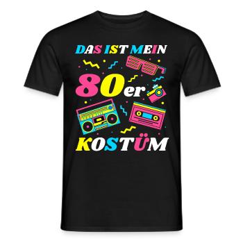 This is my 80s Costume Theme 80s Party Costume - Men's T-Shirt - black - Front - AI Model Male 178 light (178cm)