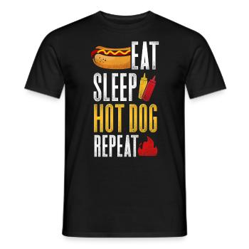 Hot Dog Adult Eat Sleep Hot Dog - Men's T-Shirt - black - Front - AI Model Male 178 light (178cm)
