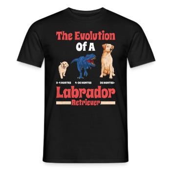 Labrador Dog THE DEVELOPMENT OF A LABRADOR - Men's T-Shirt - black - Front - AI Model Male 178 light (178cm)