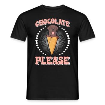 Propriétaire du Labrador CHOCOLATE PLEASE Brauner - T-shirt homme - noir - Devant - AI Model Male 178 light (178cm)
