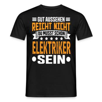 Electrician - Men's T-Shirt - black - Front - AI Model Male 178 light (178cm)