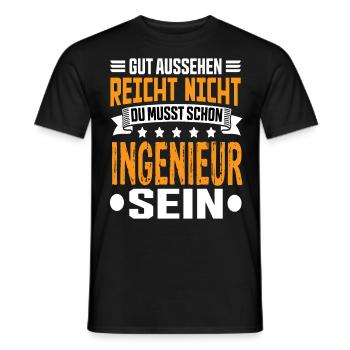 Ingénieur - T-shirt homme - noir - Devant - AI Model Male 178 light (178cm)