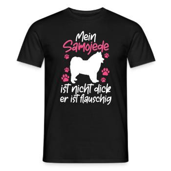 Samojede ist nicht dick Samojedenspitz Samojede - Männer T-Shirt - Schwarz - Vorne - AI Model Male 178 light (178cm)
