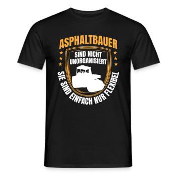 Les constructeurs d’asphalte sont flexibles Construction de routes - T-shirt homme - noir - Devant - AI Model Male 178 light (178cm)