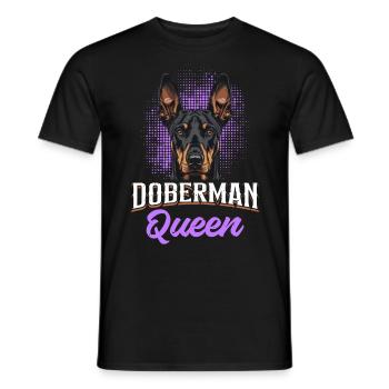 DOBERMAN QUEEN Doberman Dog Owner Cool - Men's T-Shirt - black - Front - AI Model Male 178 light (178cm)
