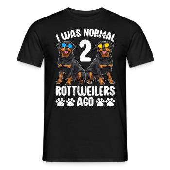 Rottie Propriétaire J’ÉTAIS NORMAL IL Y A 2 ROTTWEILERS - T-shirt homme - noir - Devant - AI Model Male 178 light (178cm)