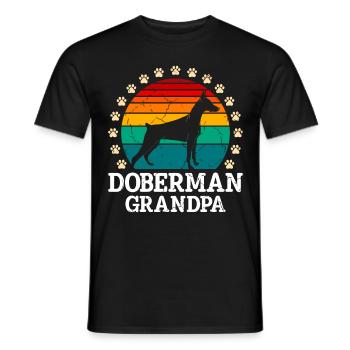 DOBERMAN GRANDPA Hundebesitzer Dobie Doberman - Männer T-Shirt - Schwarz - Vorne - AI Model Male 178 light (178cm)