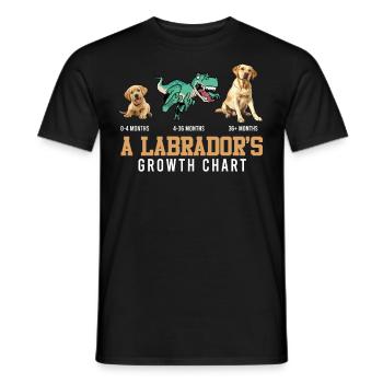 Labrador Liebhaber Labrador WACHSTUMSTABELLE - Männer T-Shirt - Schwarz - Vorne - AI Model Male 178 light (178cm)