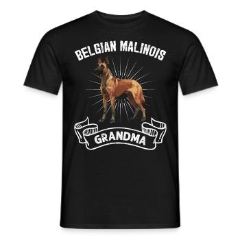 Belgian Shepherd BELGIAN MALINOIS GRANDMA - Men's T-Shirt - black - Front - AI Model Male 178 light (178cm)