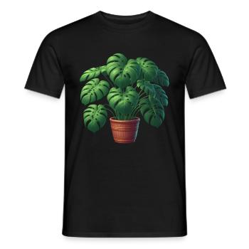 Beautiful Monstera Plant - Men's T-Shirt - black - Front - AI Model Male 178 light (178cm)