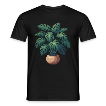 Beautiful Monstera Plant - Men's T-Shirt - black - Front - AI Model Male 178 light (178cm)