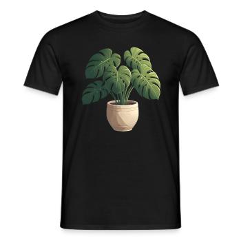 Beautiful Monstera Plant - Men's T-Shirt - black - Front - AI Model Male 178 light (178cm)