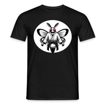 Karate Moth with Black Belt - Men's T-Shirt - black - Front - AI Model Male 178 light (178cm)